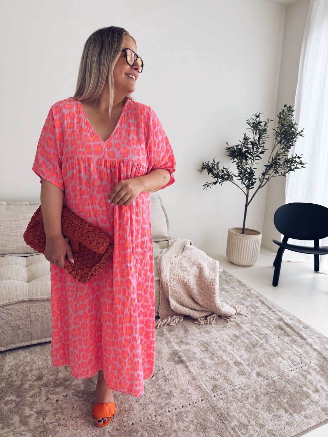 Lieke Jurk Leopard Fuchsia Fluo