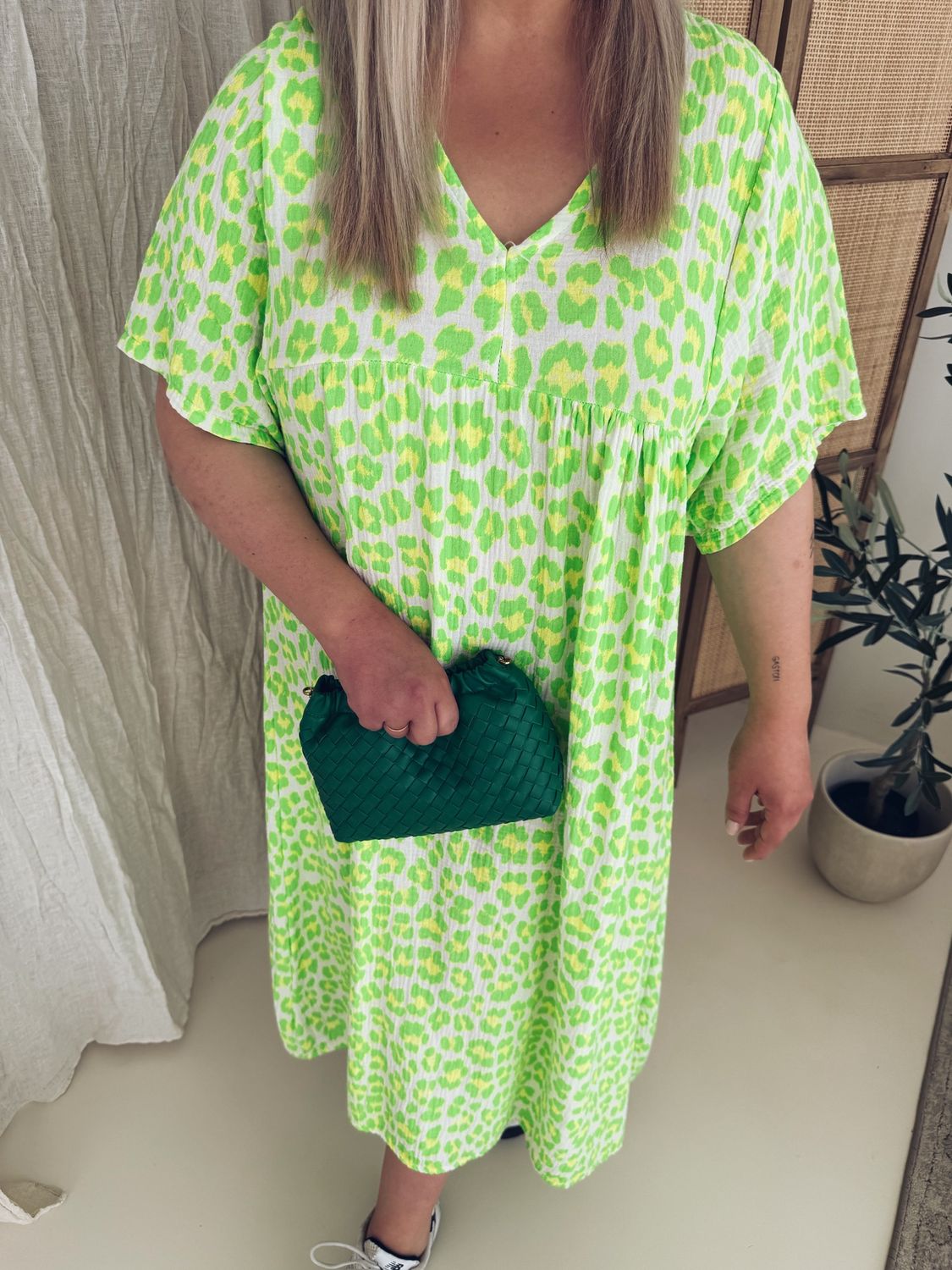 Lieke Jurk Leopard Fluo Geel/Groen
