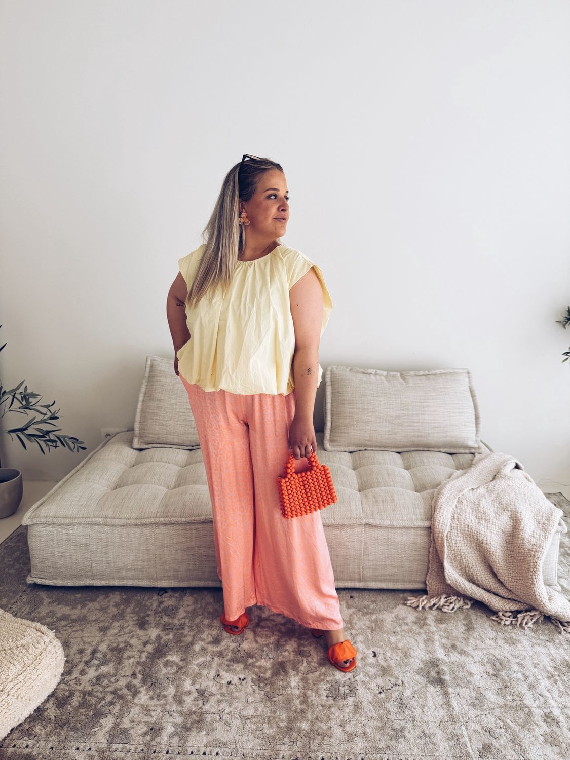 Ella Pantalon Leopard Oranje