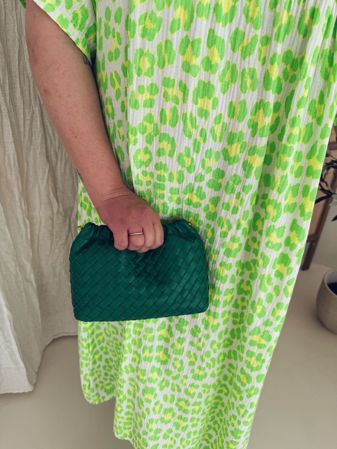 Lieke Jurk Leopard Fluo Geel/Groen