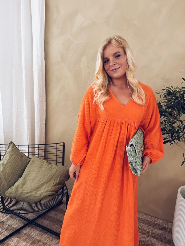 Cyril Tetra Jurk Oranje