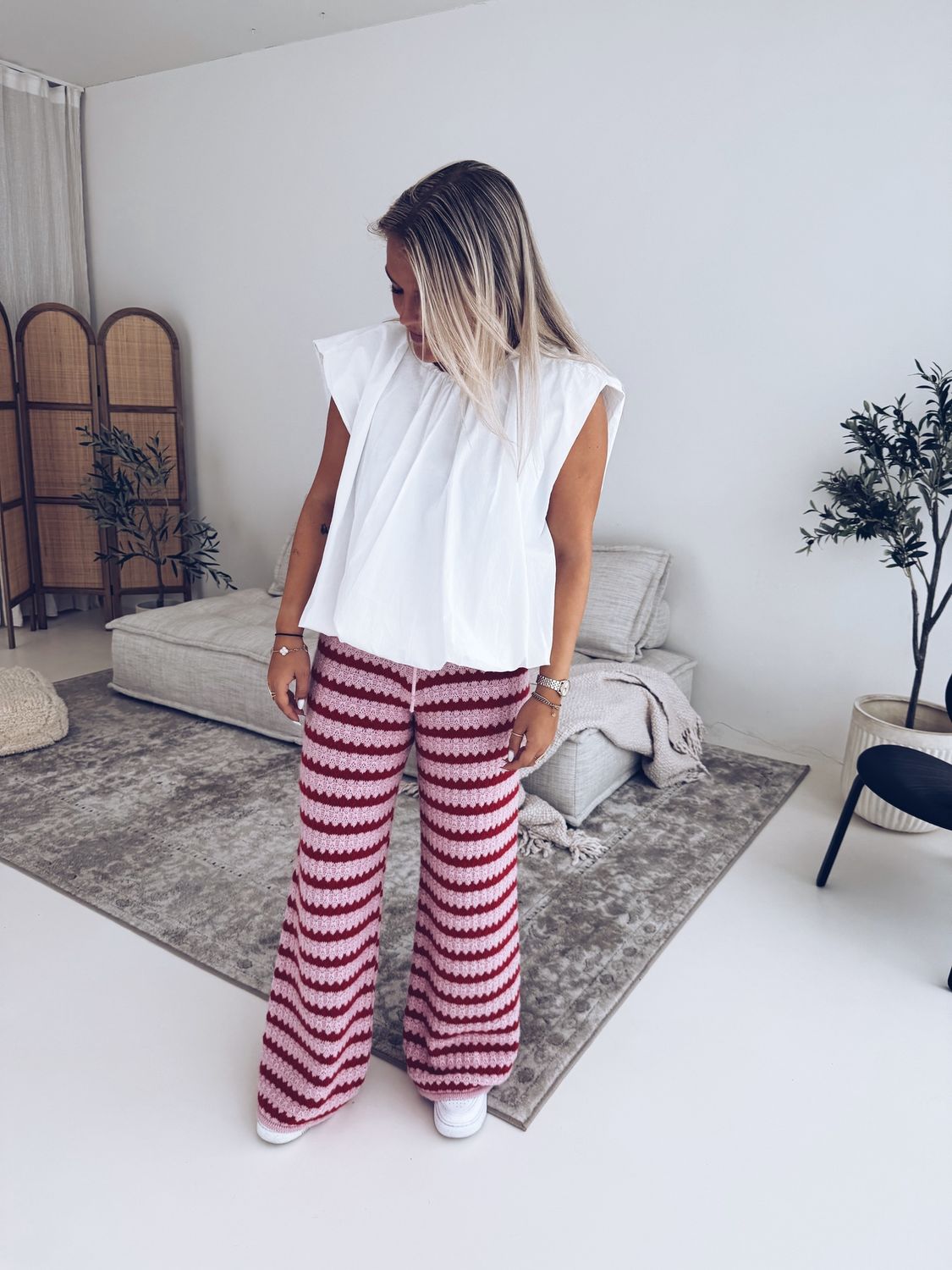Aurelie Pantalon Roze/Rood