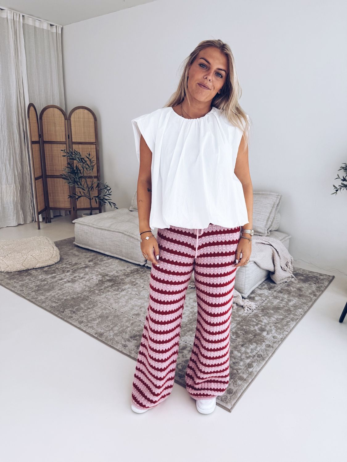 Aurelie Pantalon Roze/Rood