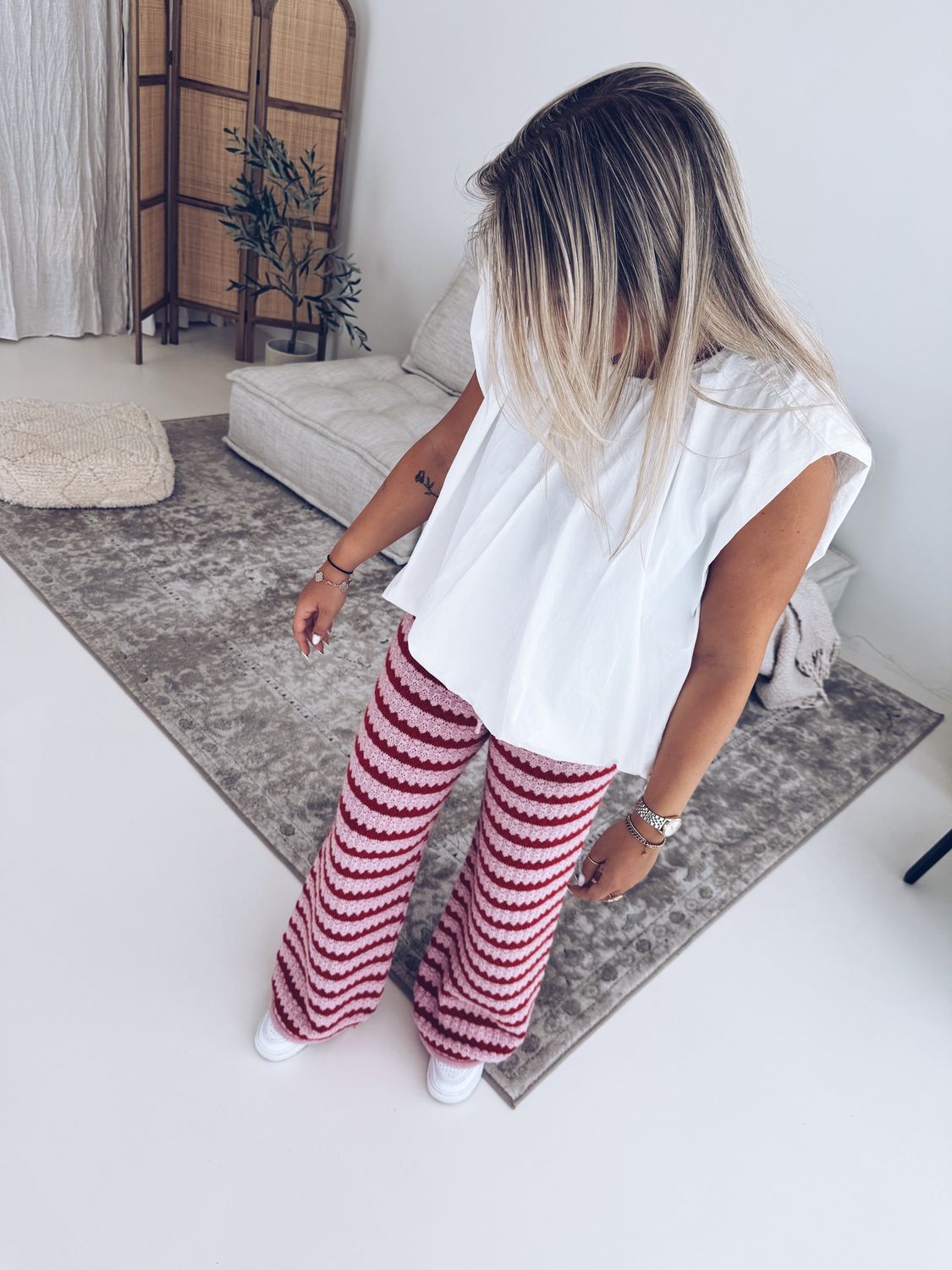 Aurelie Pantalon Roze/Rood