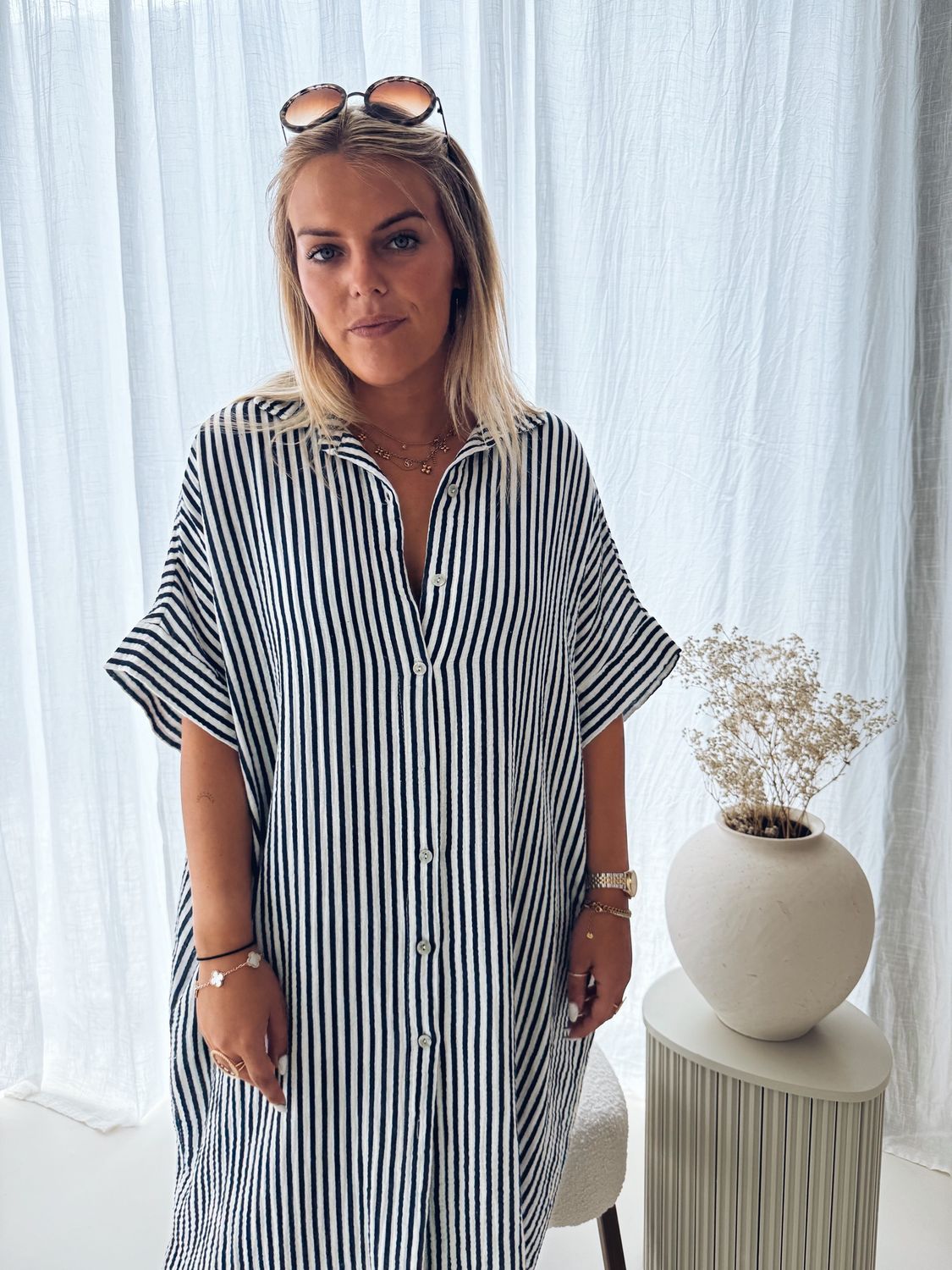 Marit Jurk Striped Blauw