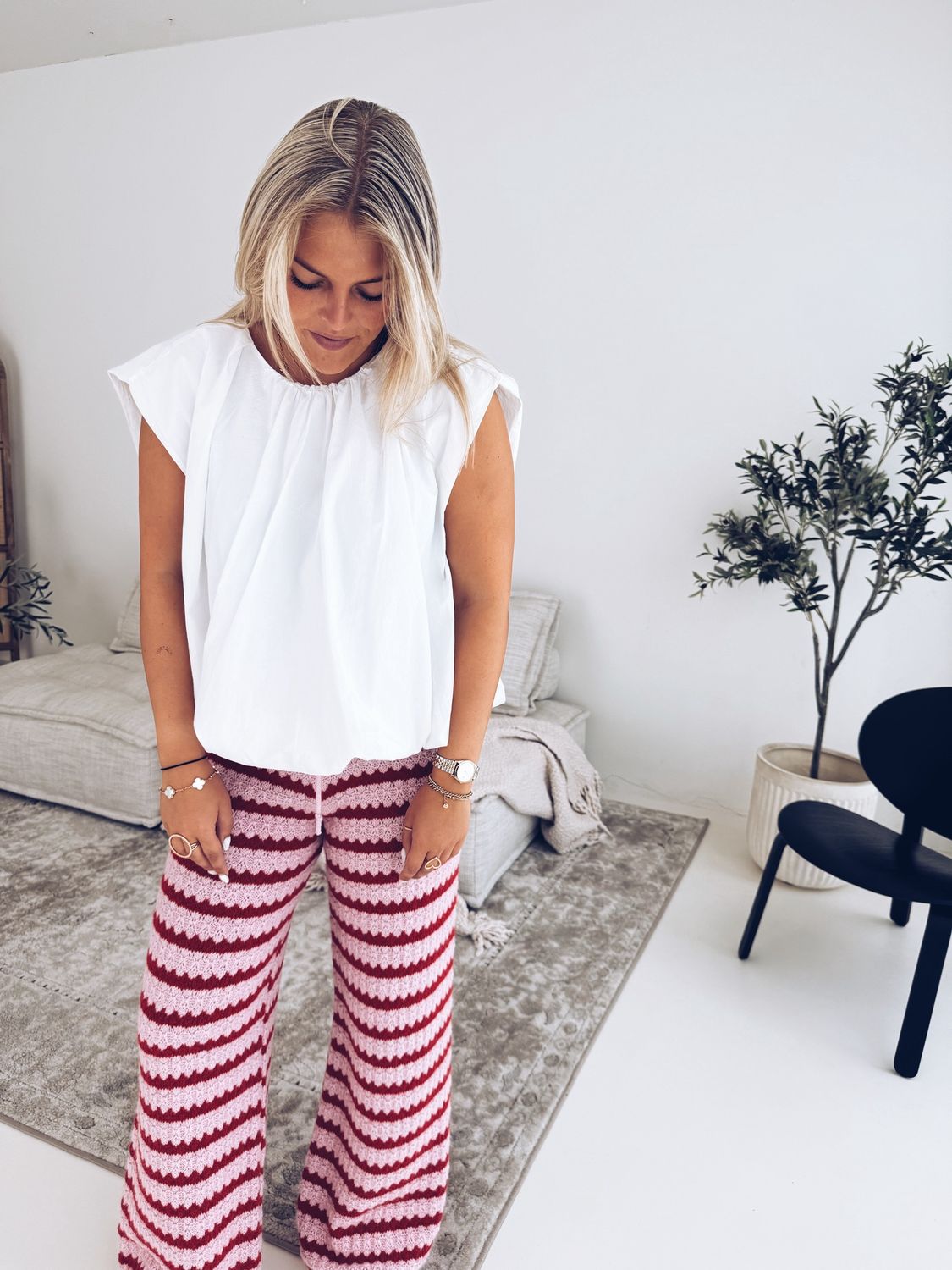 Aurelie Pantalon Roze/Rood
