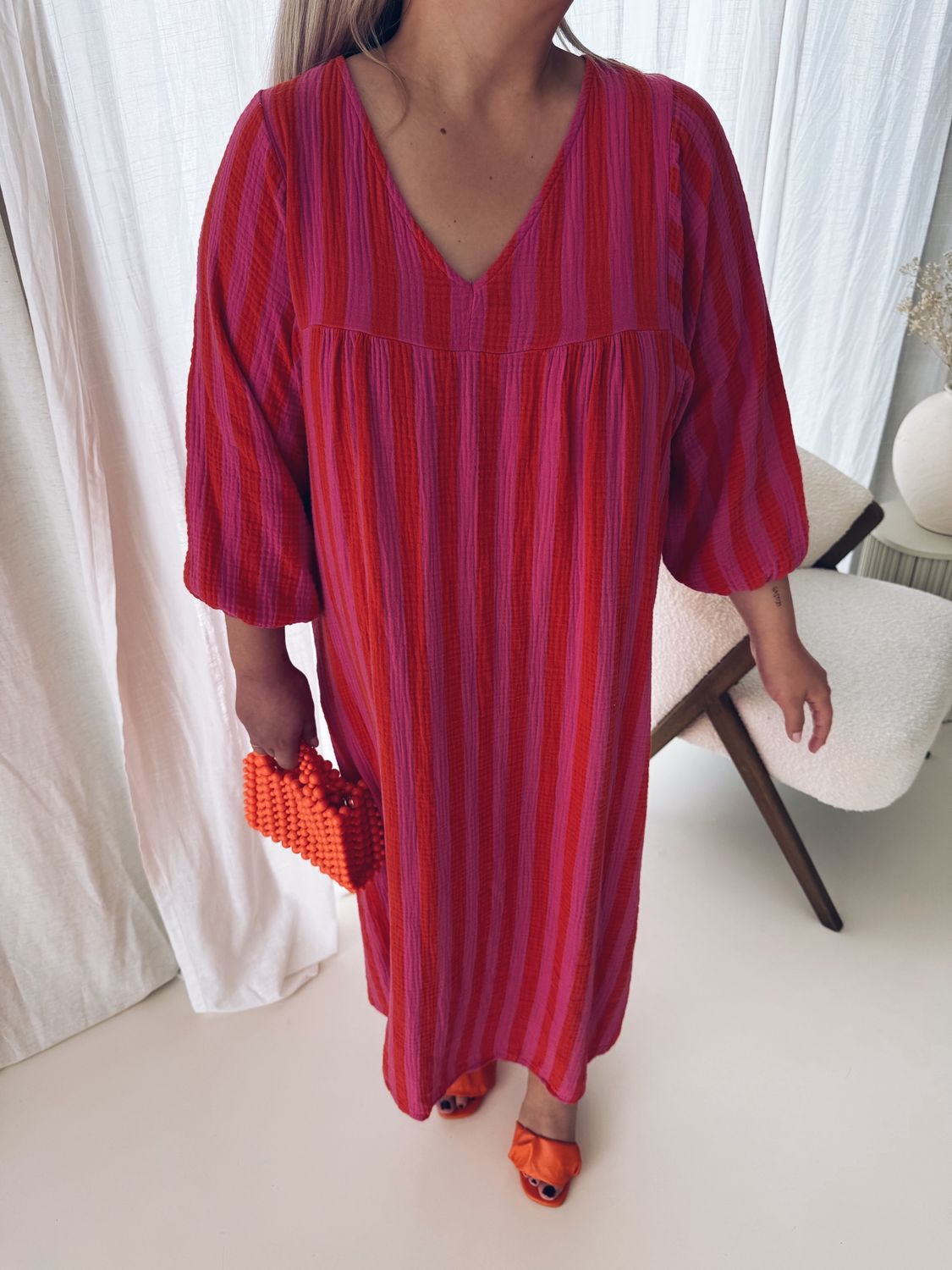 Cicé Jurk Fuchsia/Oranje