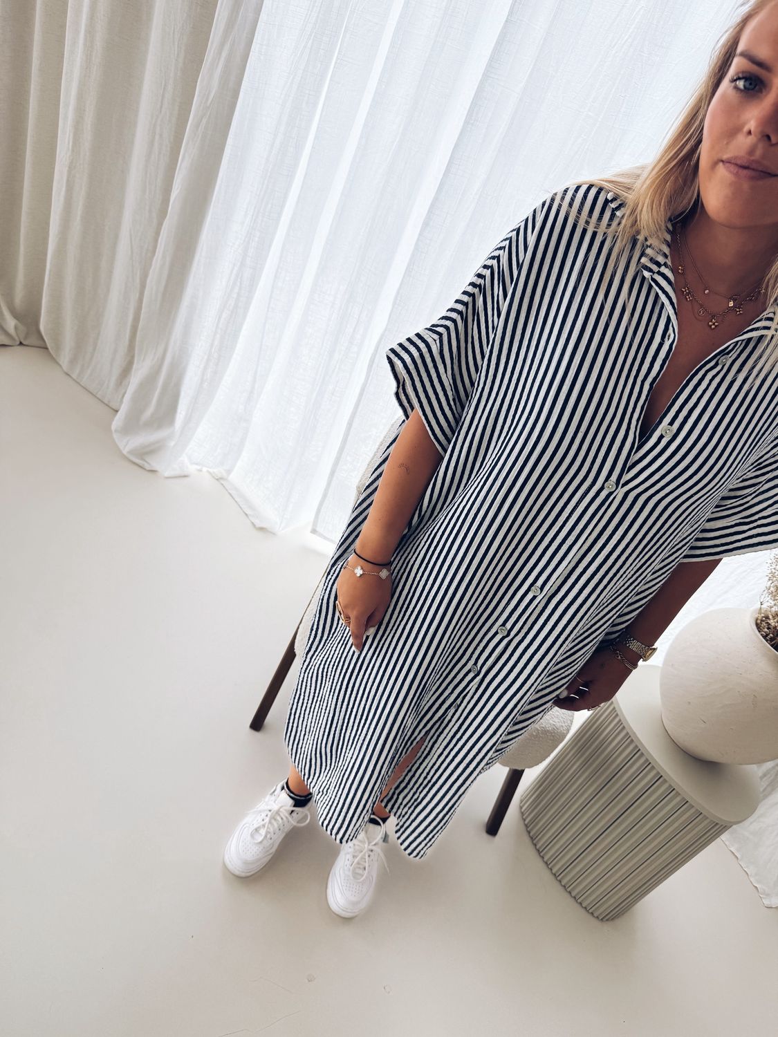 Marit Jurk Striped Blauw