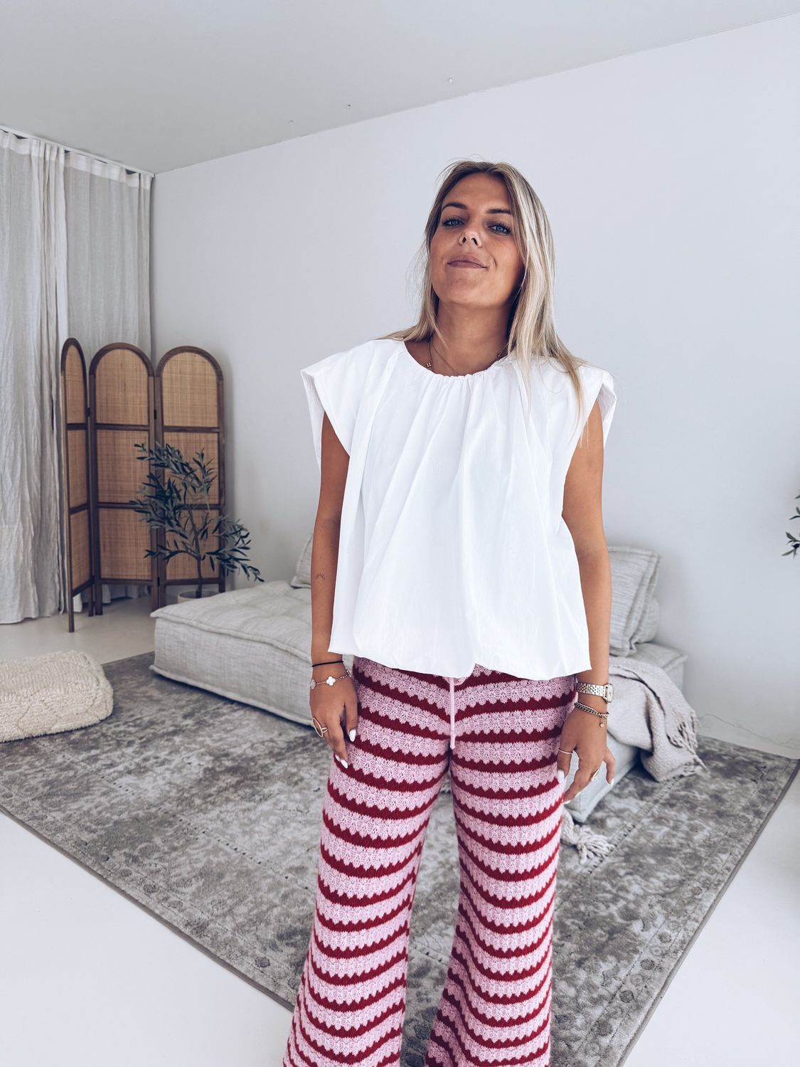 Aurelie Pantalon Roze/Rood
