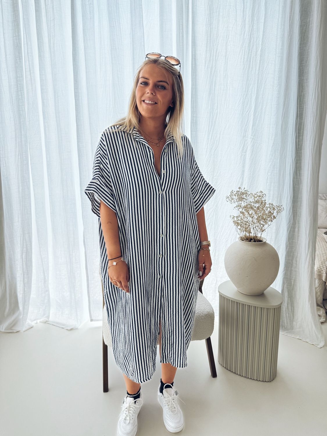 Marit Jurk Striped Blauw