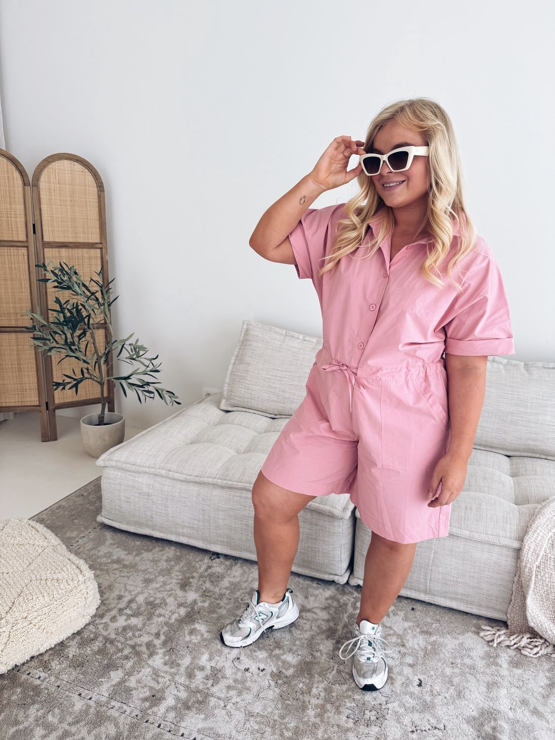 Popeline Playsuit Rose