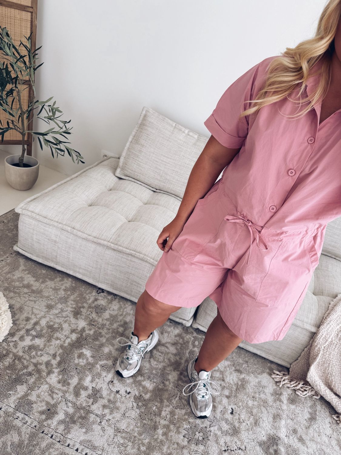 Popeline Playsuit Rose