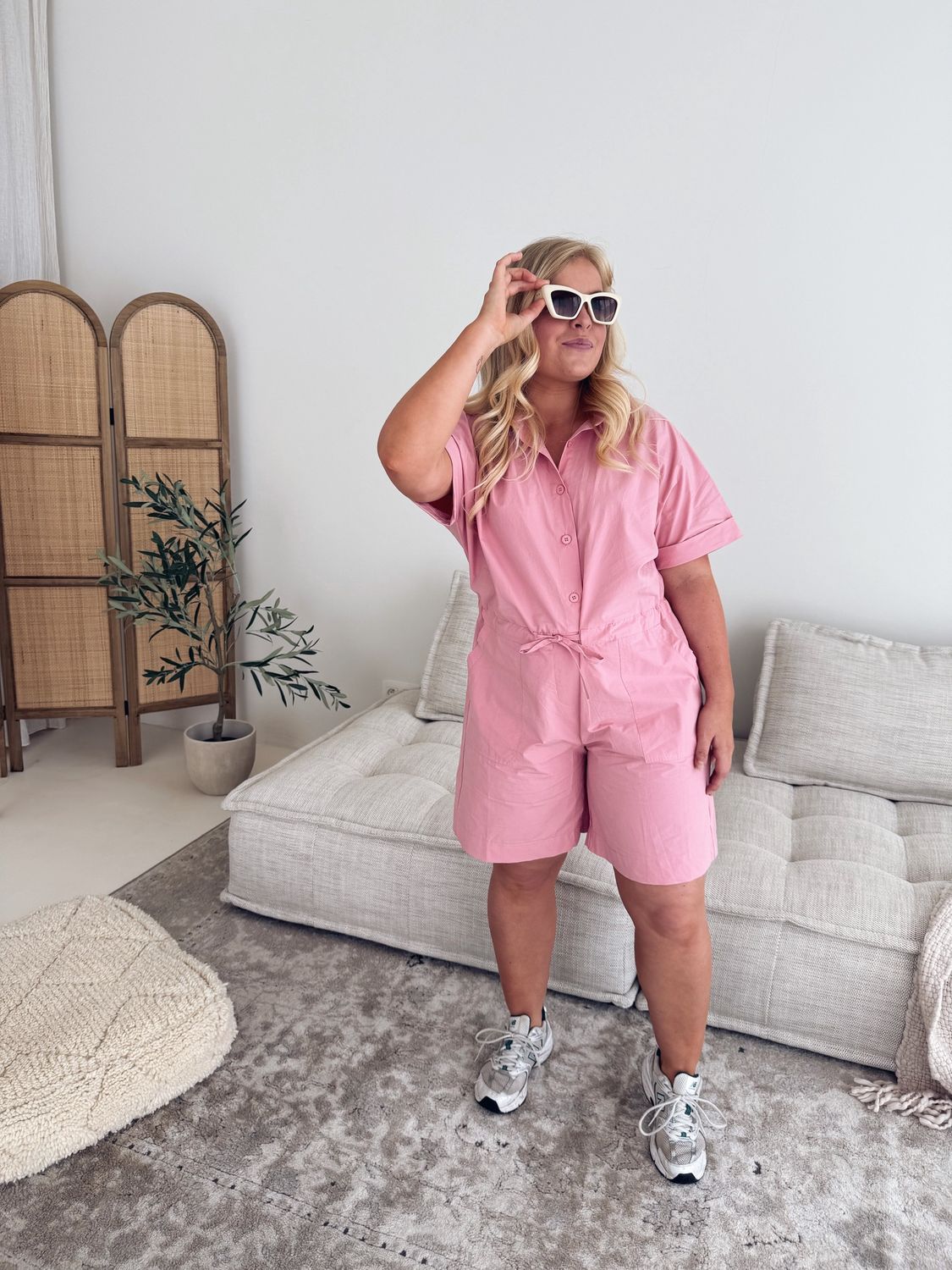 Popeline Playsuit Rose