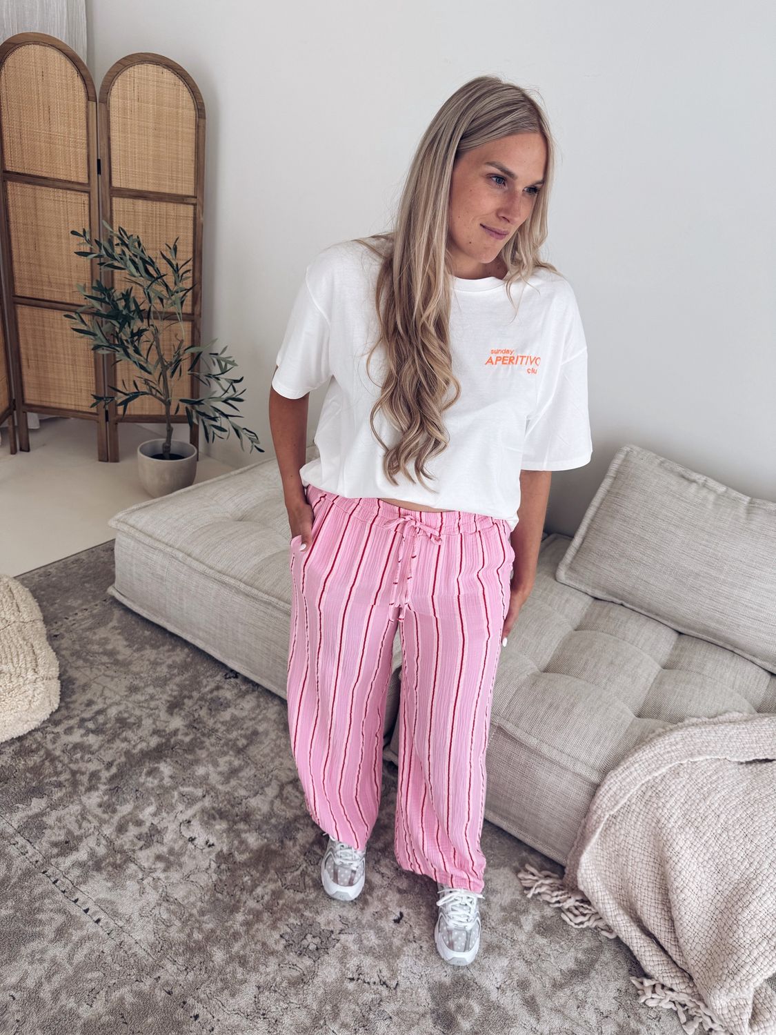 Margaux Pantalon Roze/Rood