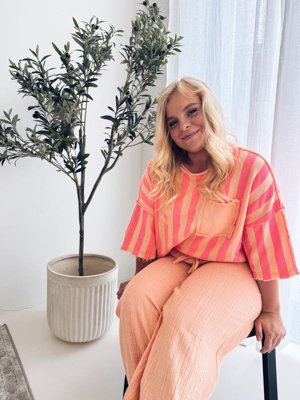 Francesca Top Zalm/Fuchsia
