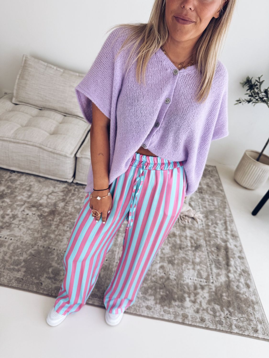 Noemi Pantalon Roze/Blauw