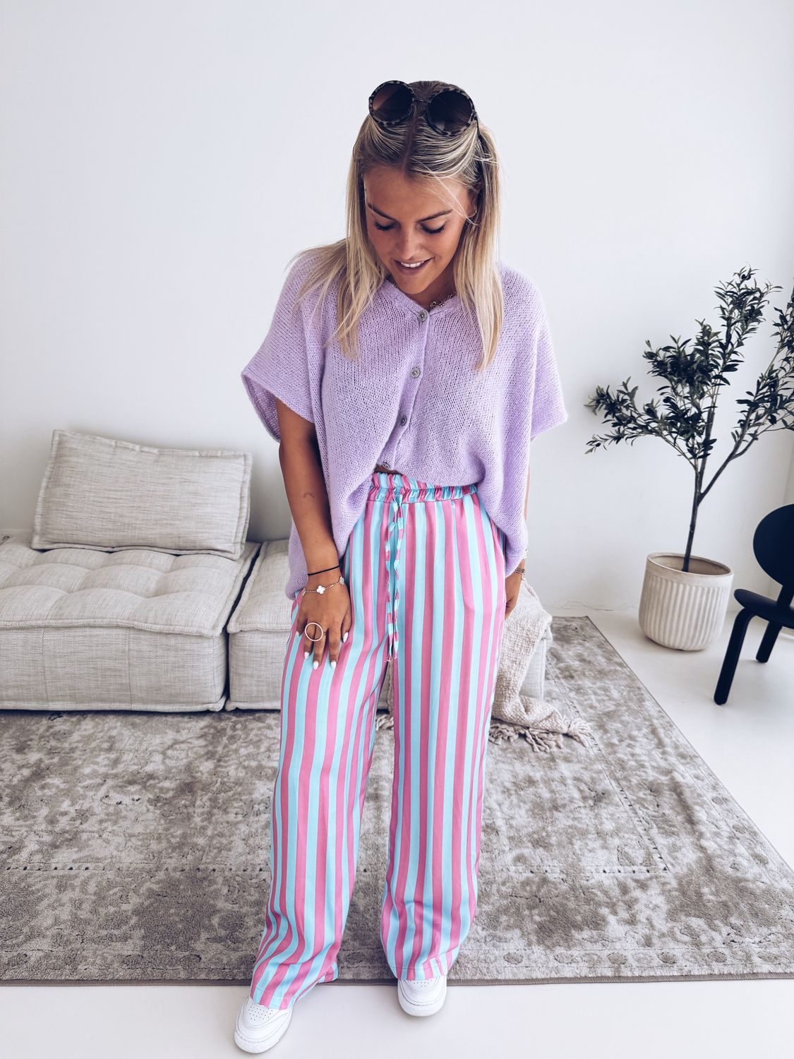 Noemi Pantalon Roze/Blauw