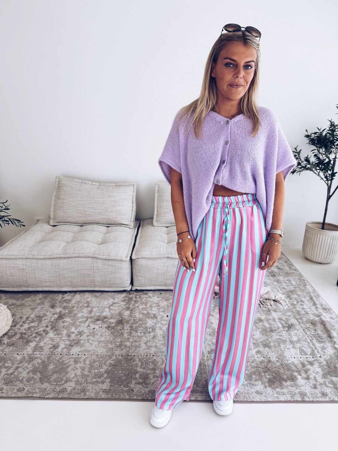 Noemi Pantalon Roze/Blauw