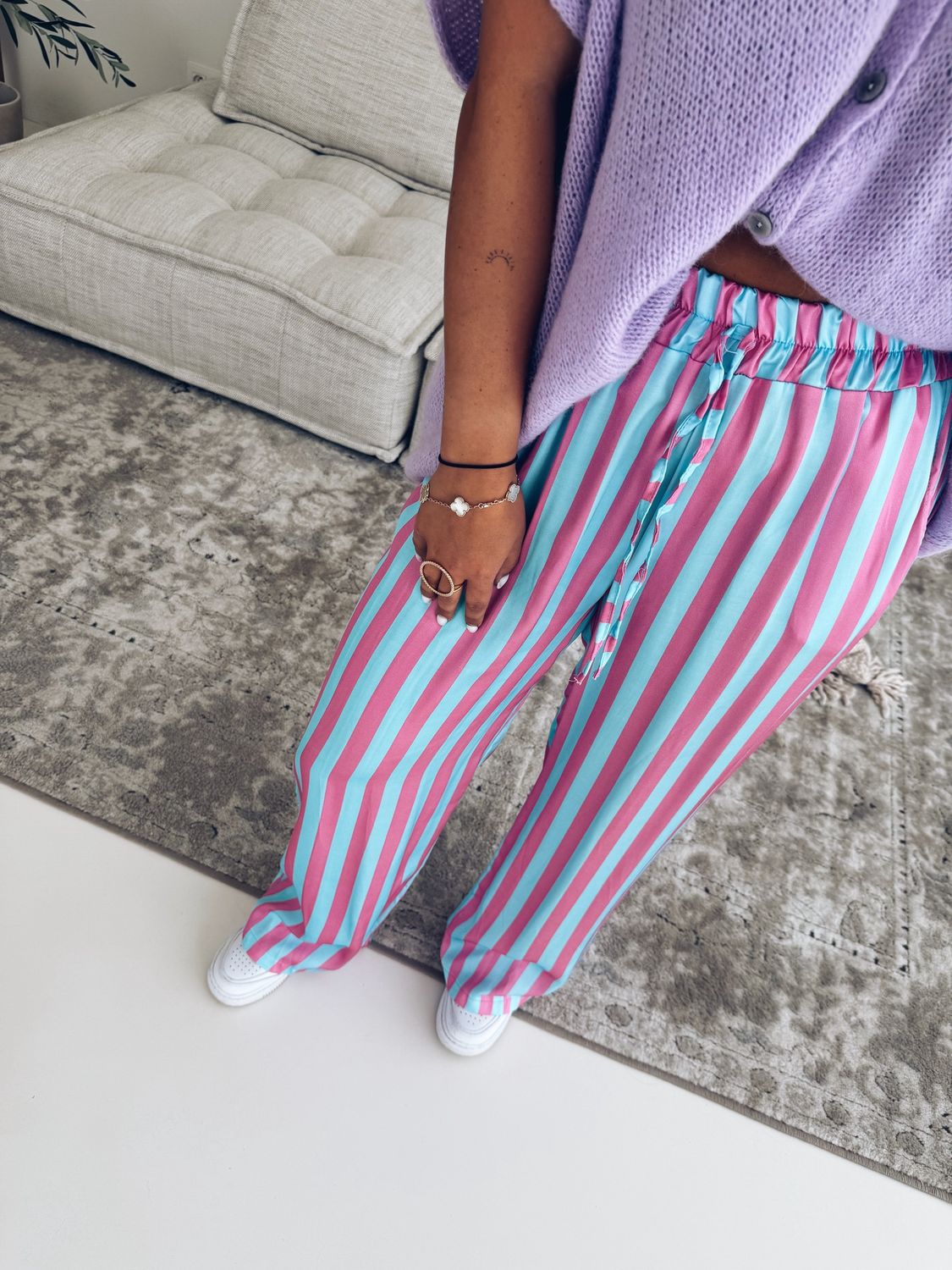 Noemi Pantalon Roze/Blauw