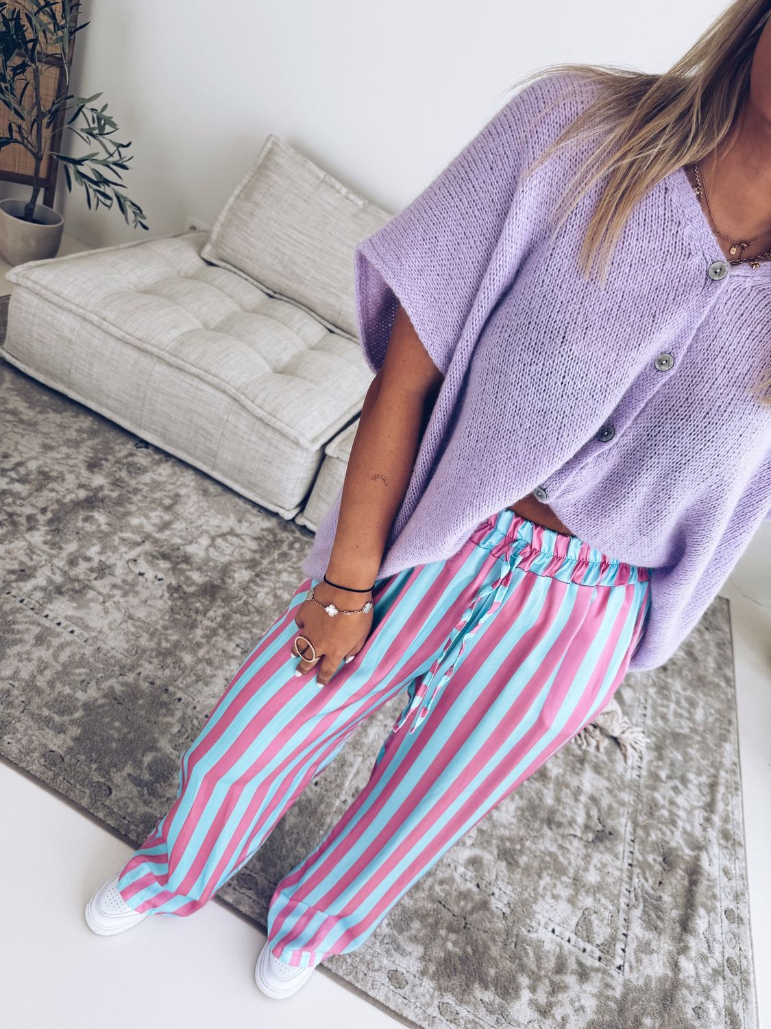 Noemi Pantalon Roze/Blauw