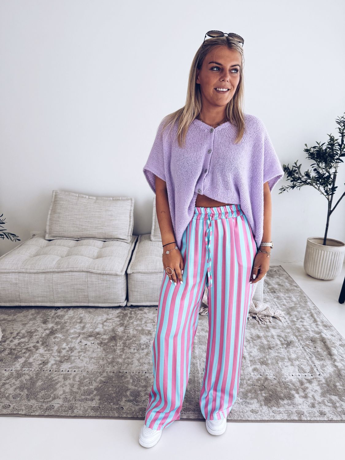 Noemi Pantalon Roze/Blauw