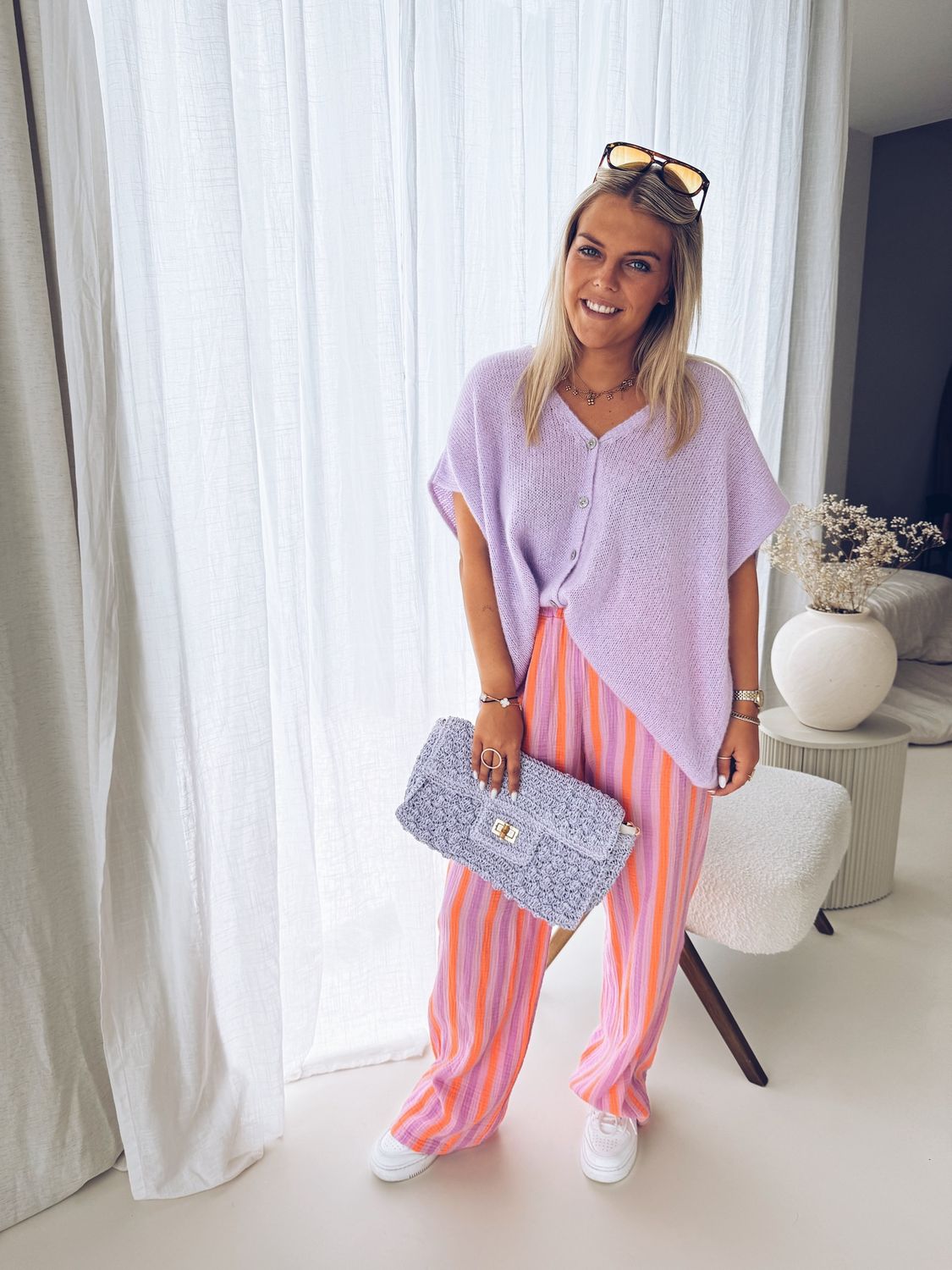 Lia Pantalon Oranje/Lila