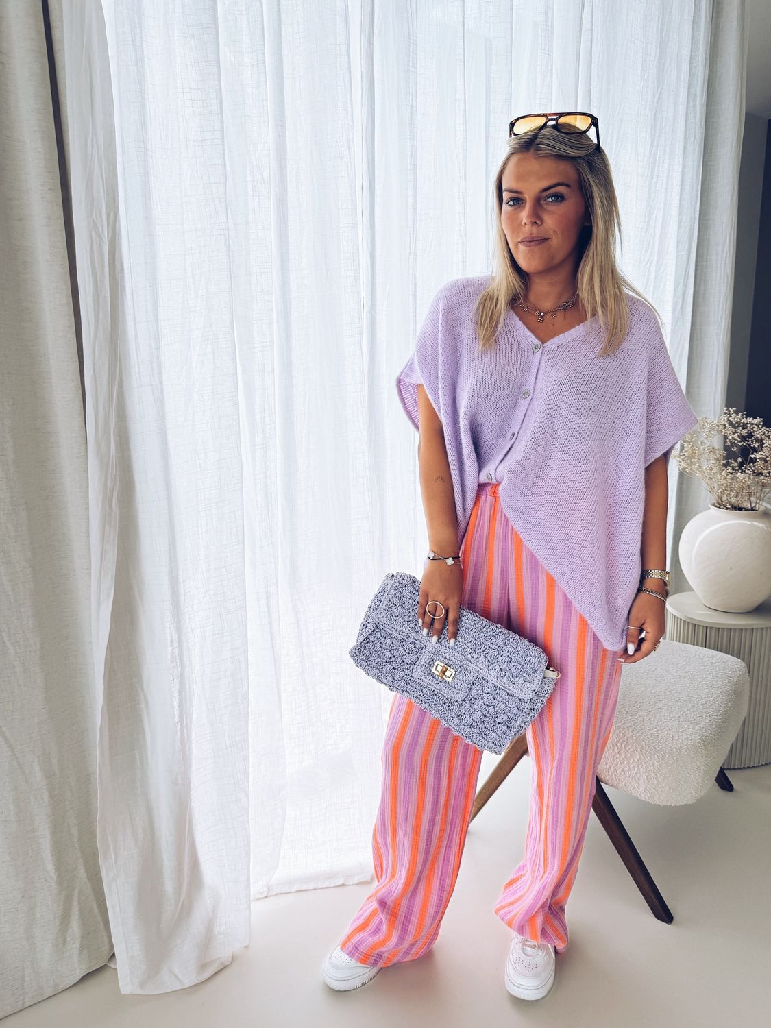 Lia Pantalon Oranje/Lila