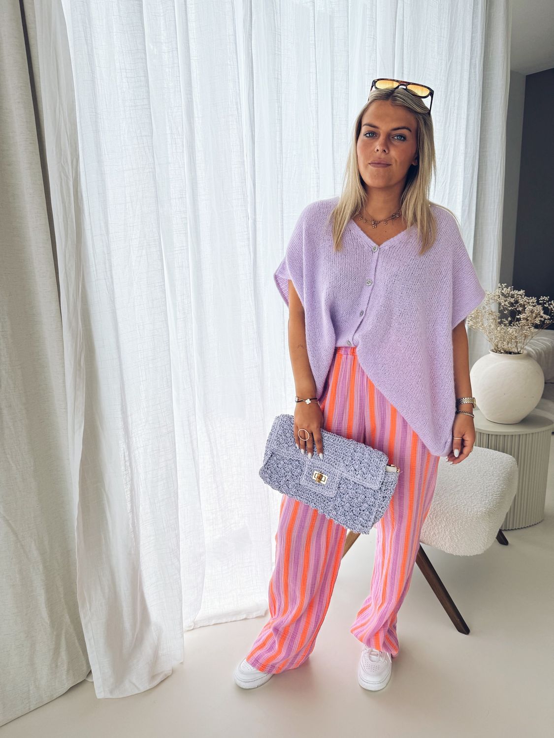 Lia Pantalon Oranje/Lila