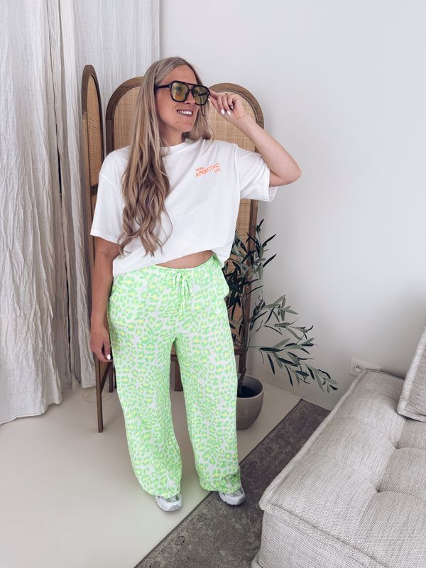 Mirella Leo Pantalon Groen/Geel