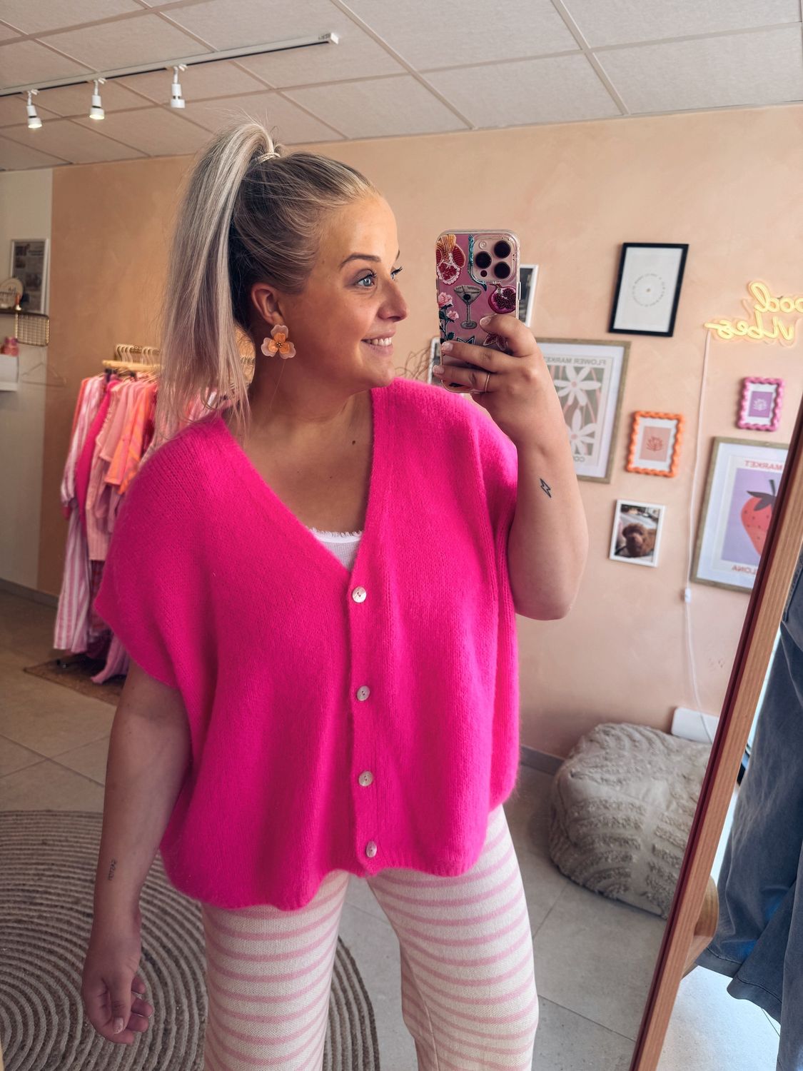 Maline Knit Fuchsia Fluo