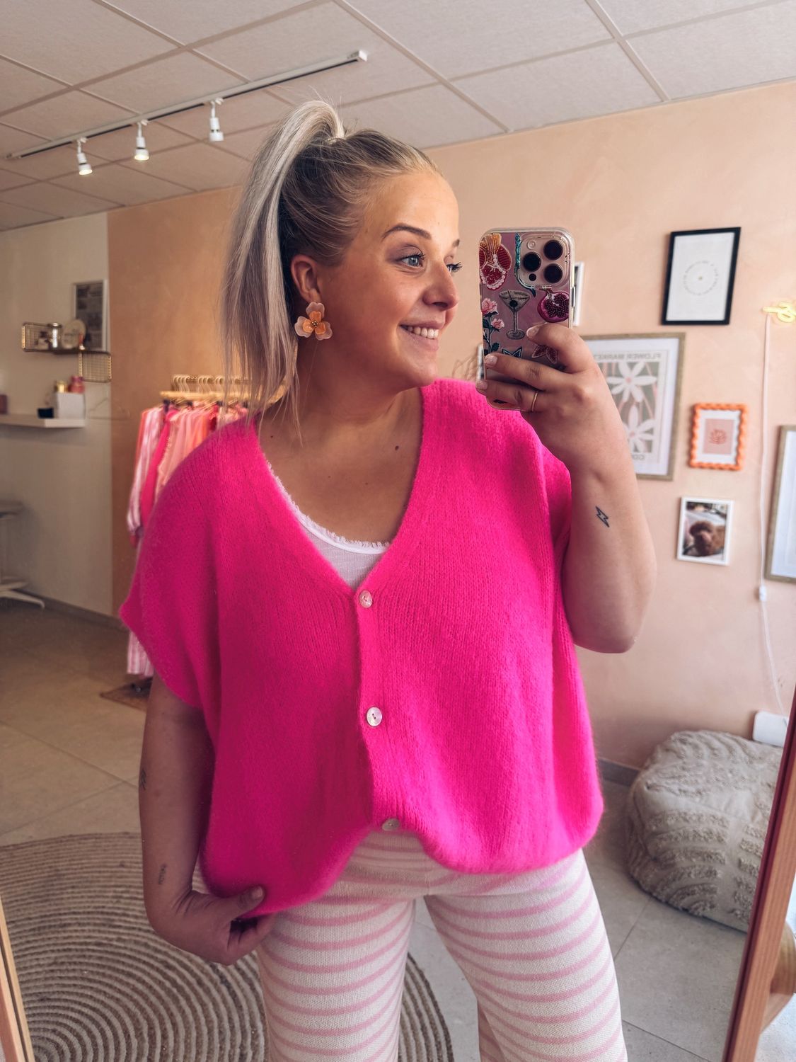 Maline Knit Fuchsia Fluo