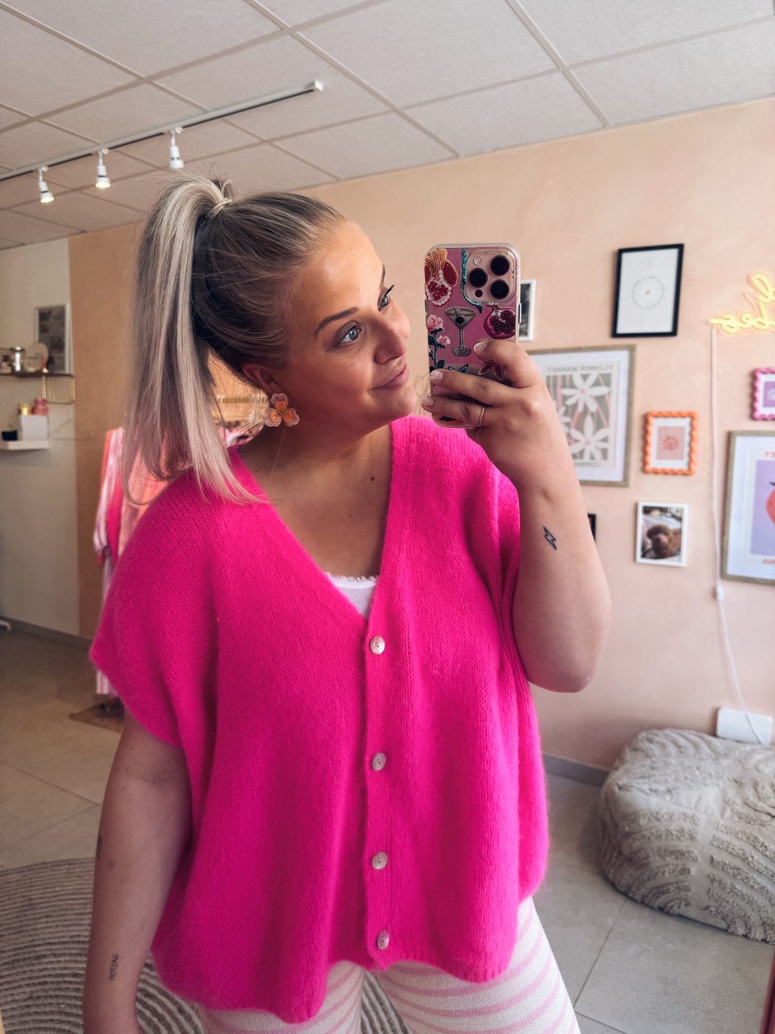 Maline Knit Fuchsia Fluo