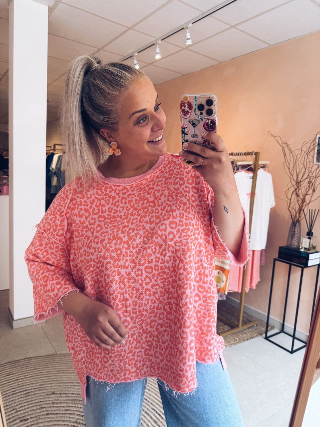 Mali Top Leopard Oranje