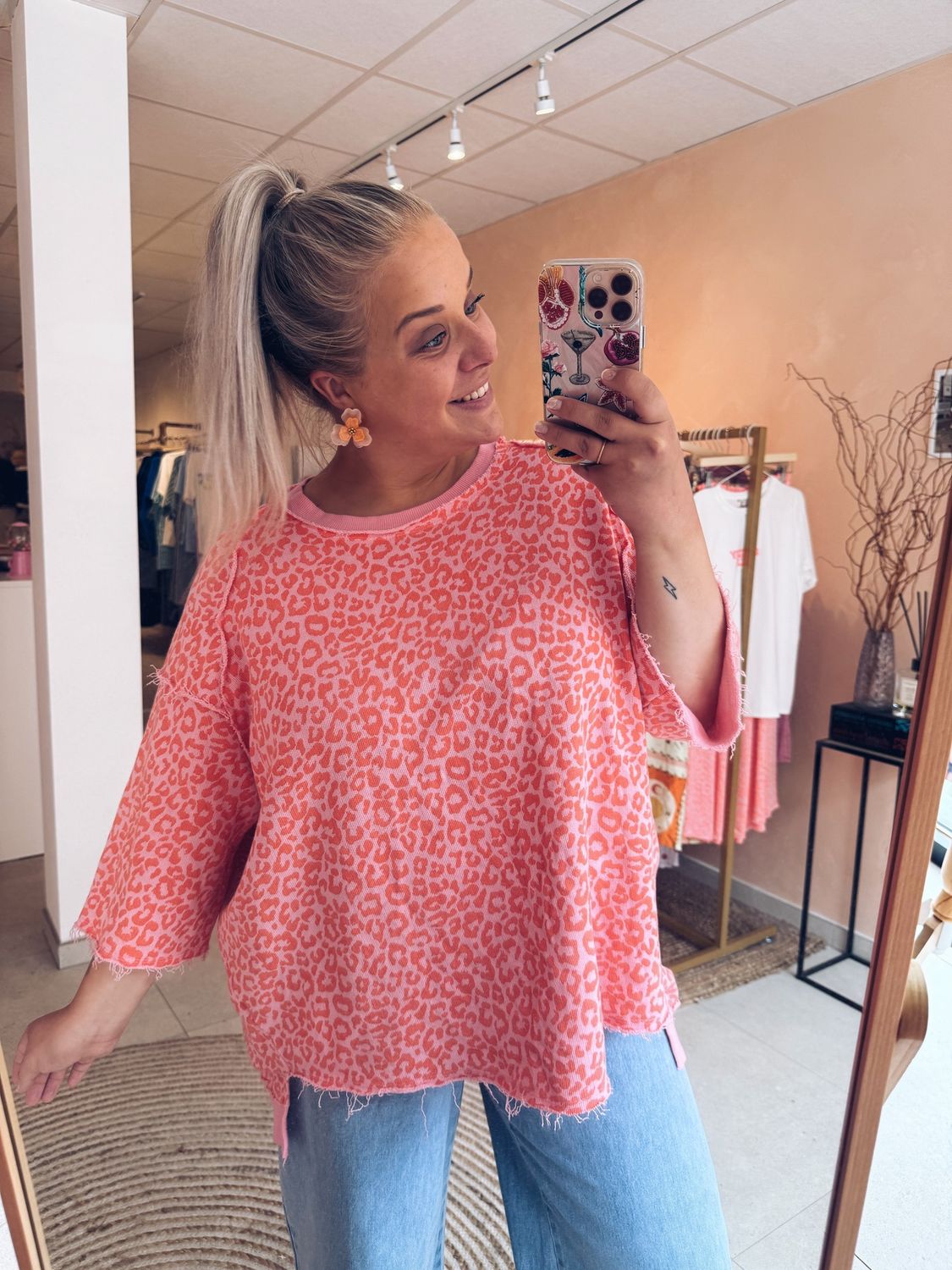 Mali Top Leopard Oranje