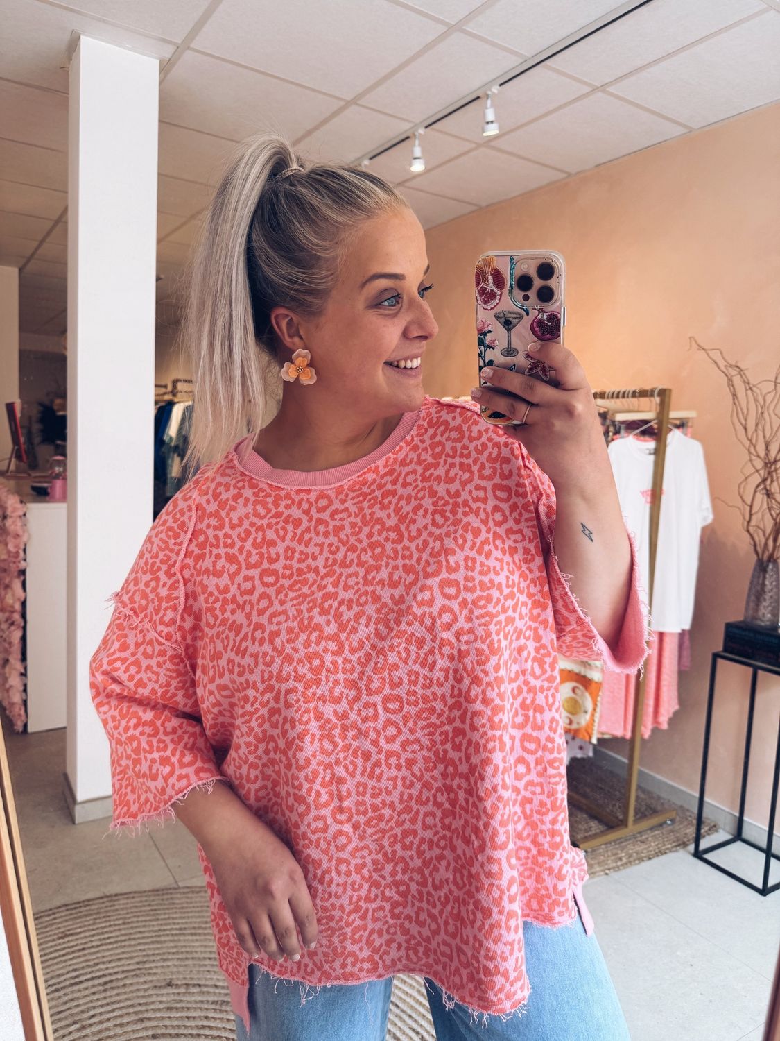 Mali Top Leopard Oranje