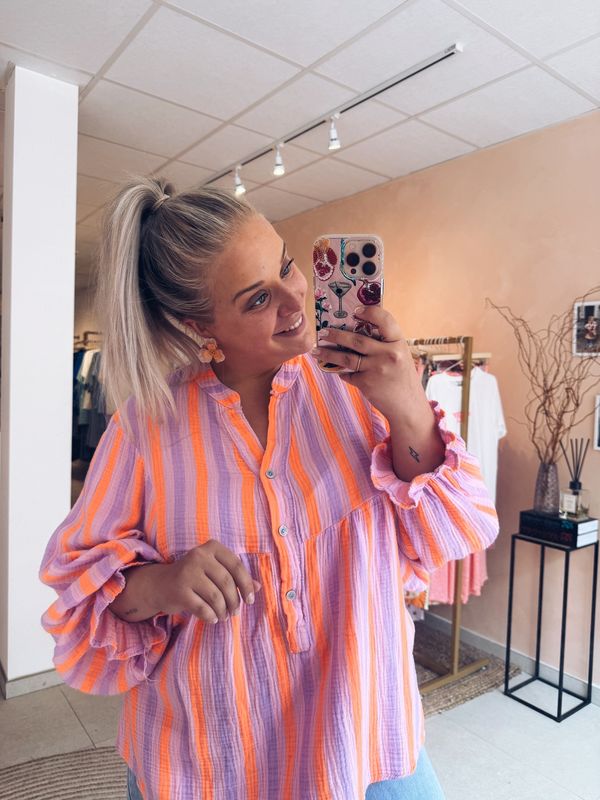 Ellie Blouse Oranje/Lila