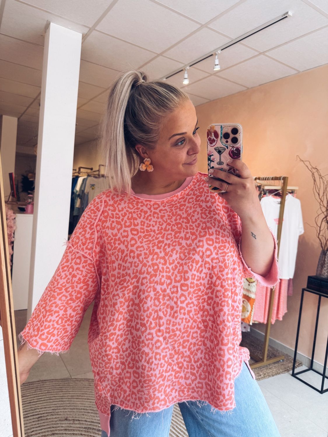 Mali Top Leopard Oranje