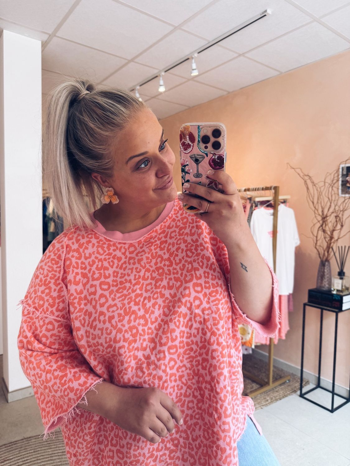 Mali Top Leopard Oranje
