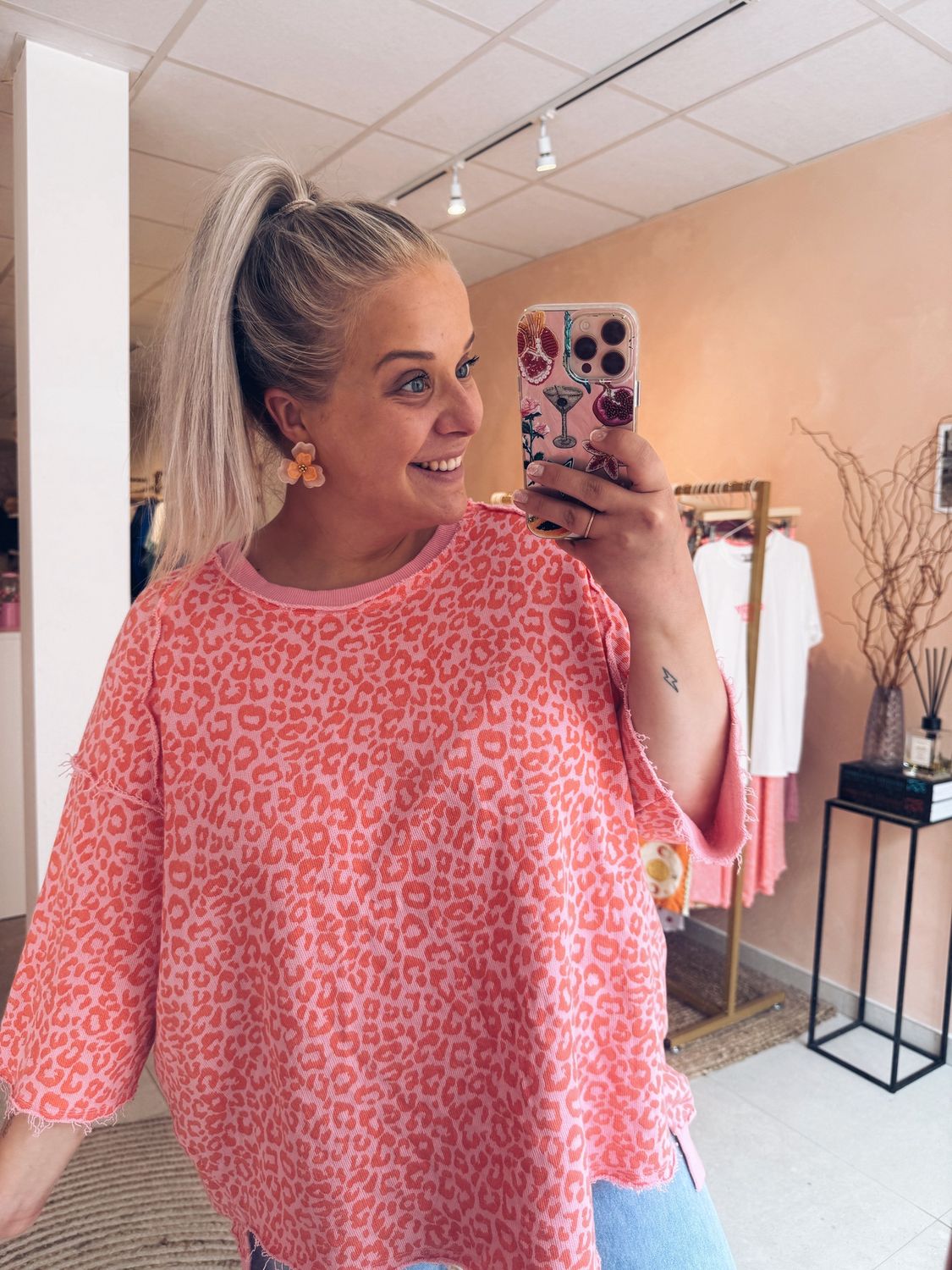 Mali Top Leopard Oranje