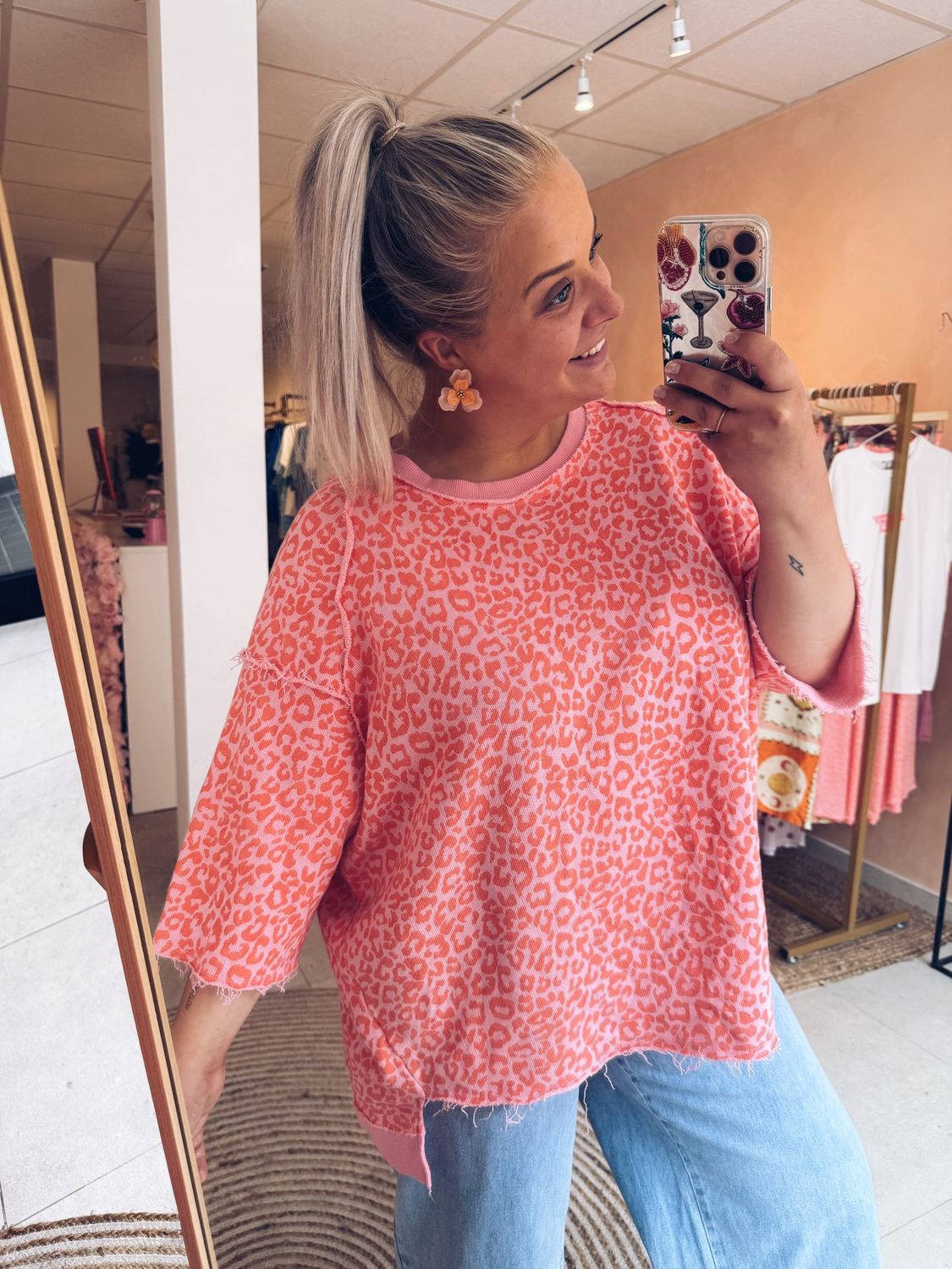 Mali Top Leopard Oranje