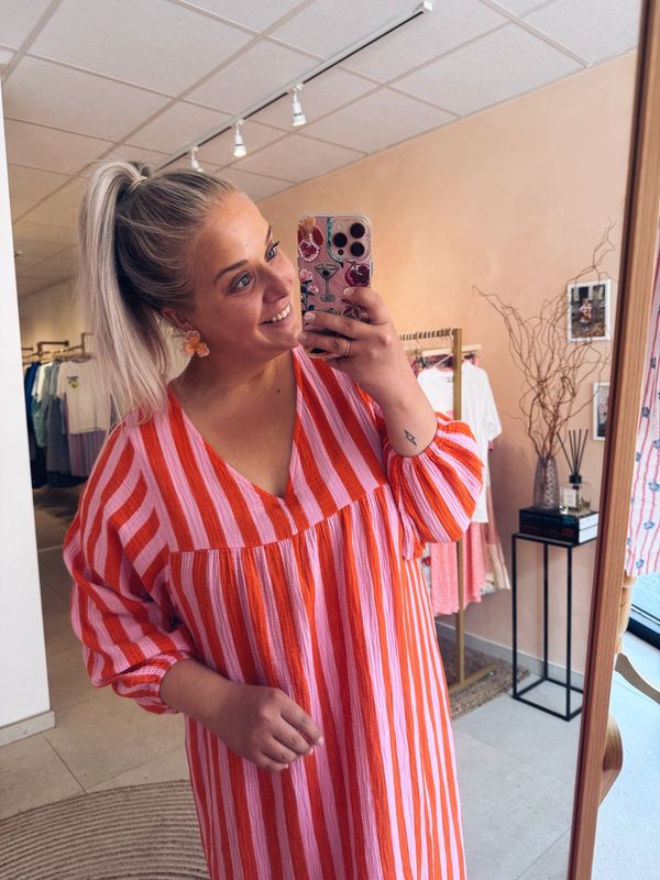 Cicé Jurk Oranje/Roze