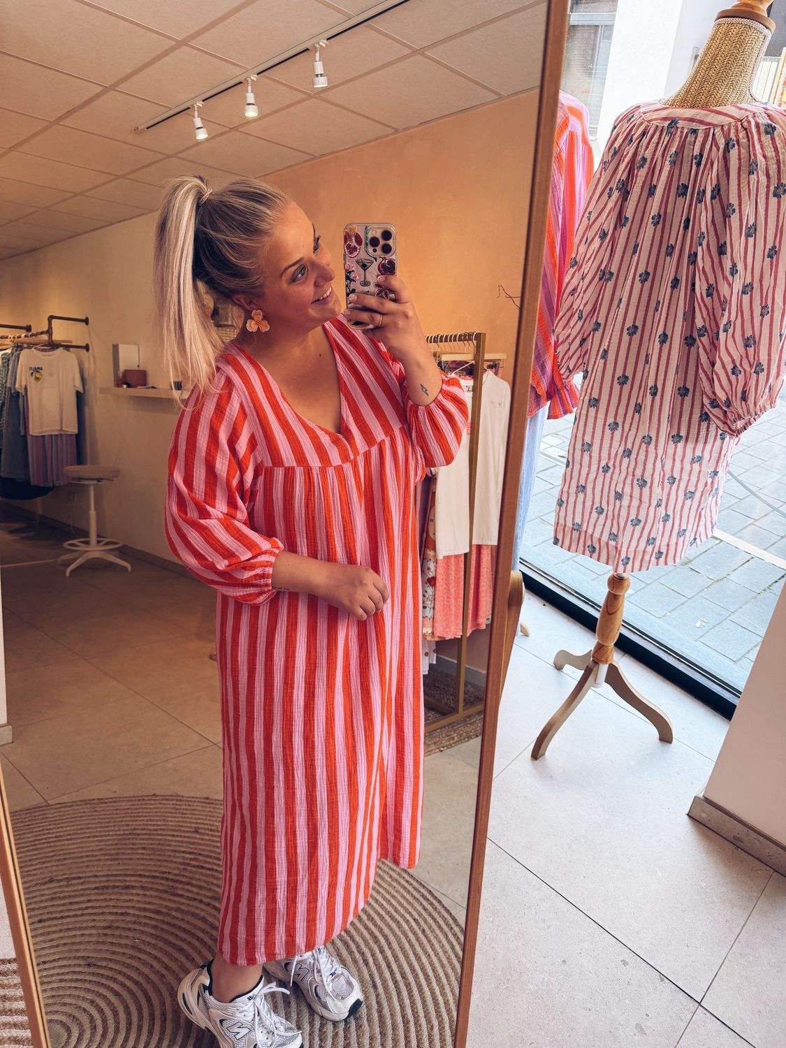 Cicé Jurk Oranje/Roze