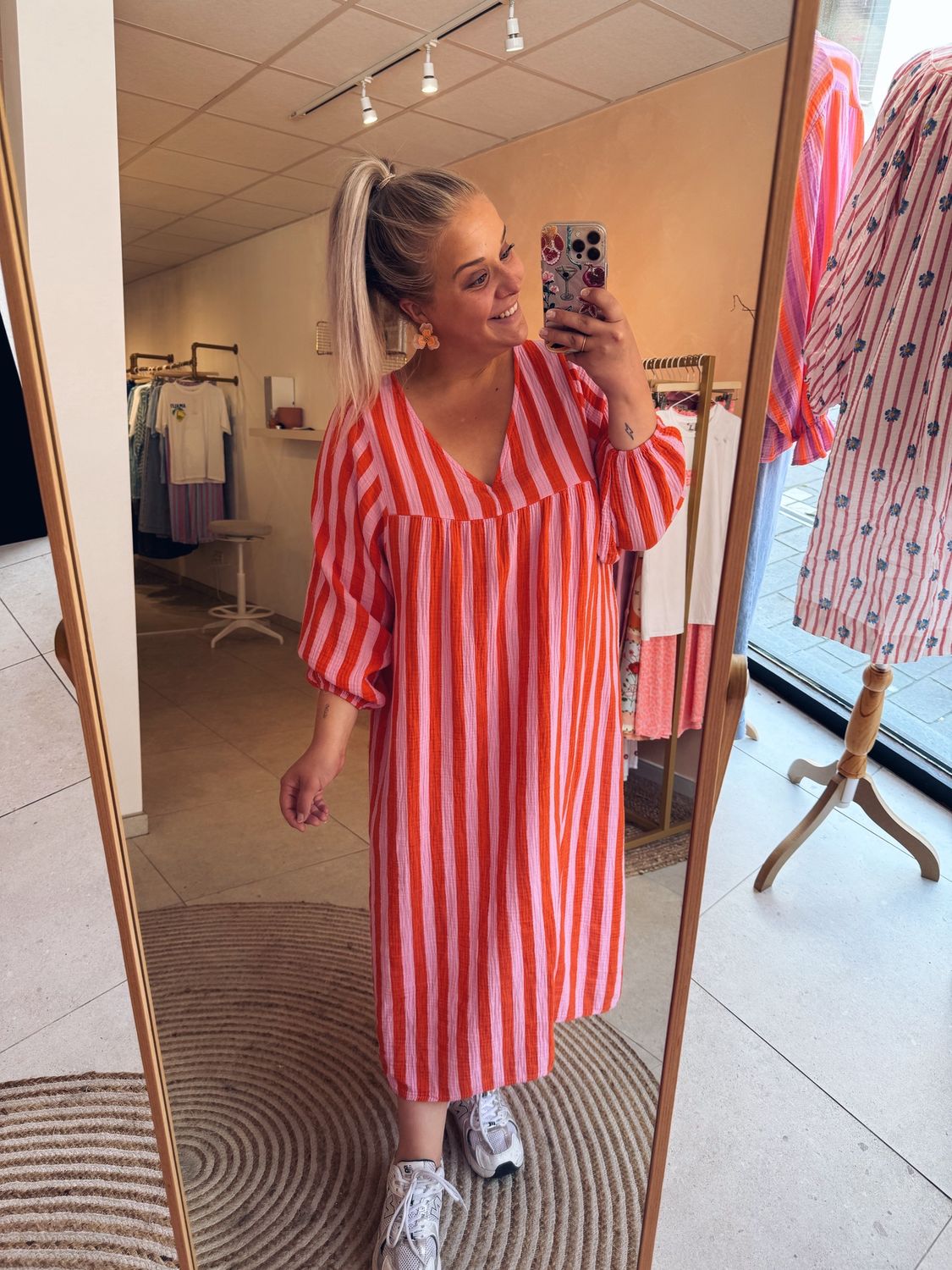 Cicé Jurk Oranje/Roze