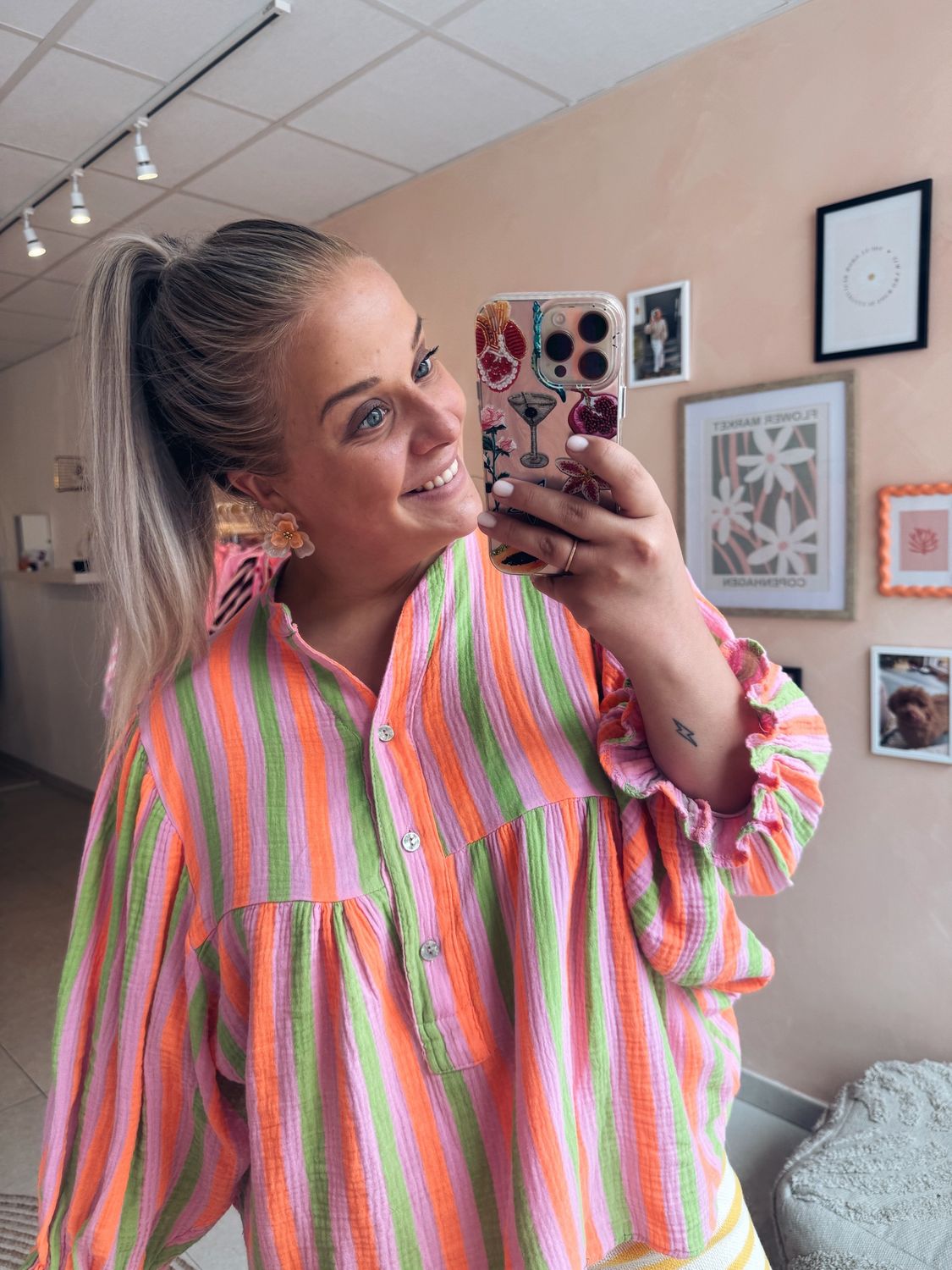 Uma Blouse Groen/Oranje