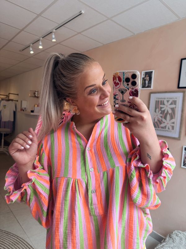 Uma Blouse Groen/Oranje