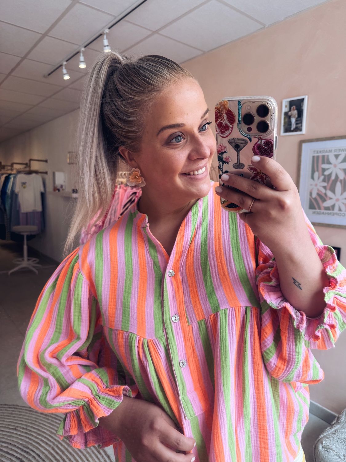 Uma Blouse Groen/Oranje