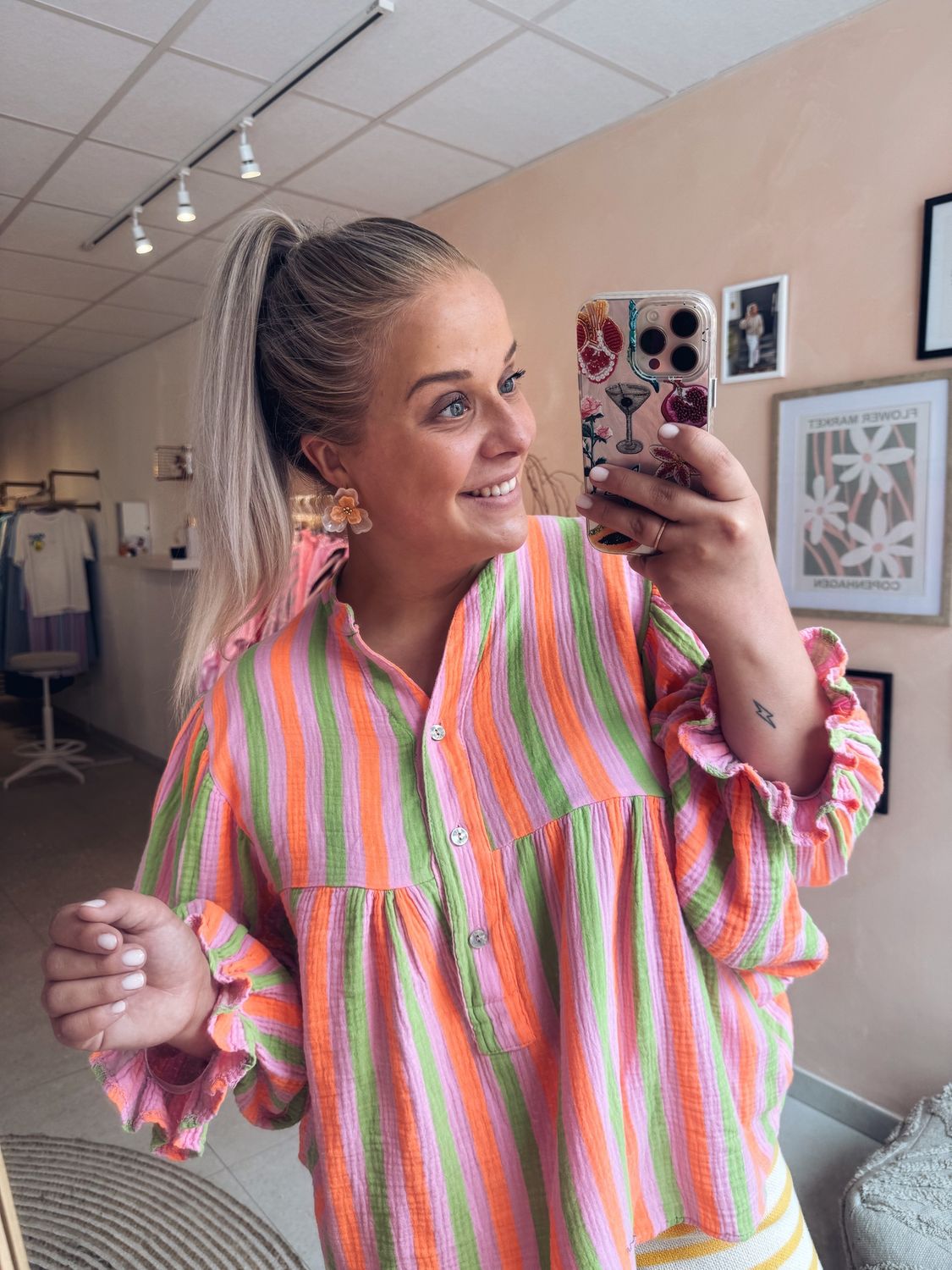 Uma Blouse Groen/Oranje