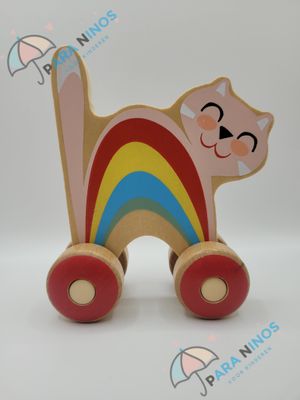 Houten duwspeelgoed Kat