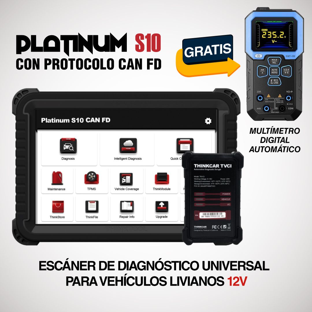 ESCÁNER AUTOMOTRIZ PLATINUM S10 CON PROTOCOLO CAN FD