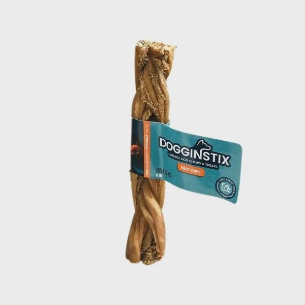 Dogginstix - Braided Beef Tripe, Size: 6&quot;